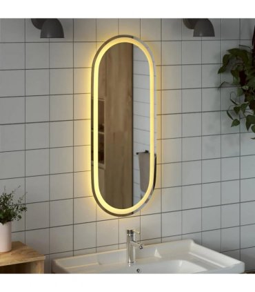 vidaXL LED Bathroom Mirror Transparent 90 x 40 cm Tempered Glass — V0672260137