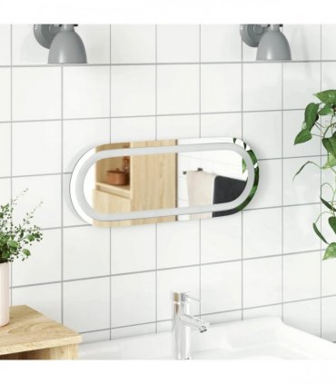 vidaXL LED Bathroom Mirror Transparent 40 x 15 cm Tempered Glass