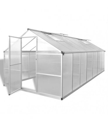vidaXL Greenhouse | Transparent | Aluminium | Large | UV-resistant materials — Size: 421 x 250 x 195 cm