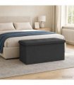 vidaXL Foldable Storage Bench Dark Grey 180 kg 80 L 77 x 38 x 38 cm