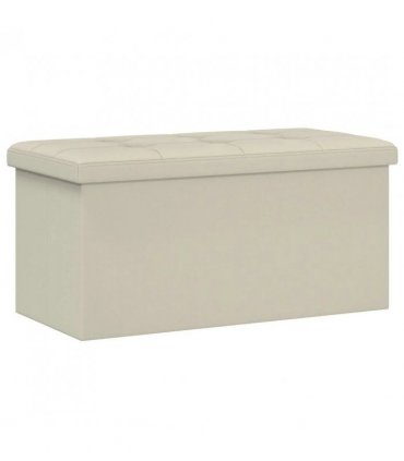 vidaXL Foldable Storage Bench White 180 kg 80 L 77 x 38 x 38 cm Linen