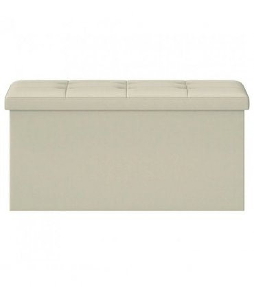 vidaXL Foldable Storage Bench White 180 kg 80 L 77 x 38 x 38 cm Linen