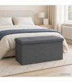 vidaXL Foldable Storage Bench Light Grey 180 kg 80 L 77 x 38 x 38 cm