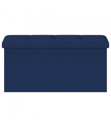 vidaXL Foldable Storage Bench Blue 180 kg 80 L 77 x 38 x 38 cm Linen