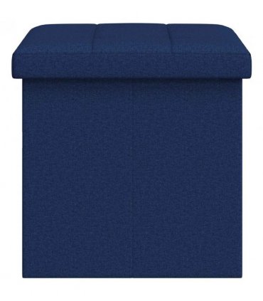 vidaXL Foldable Storage Bench Blue 180 kg 80 L 77 x 38 x 38 cm Linen