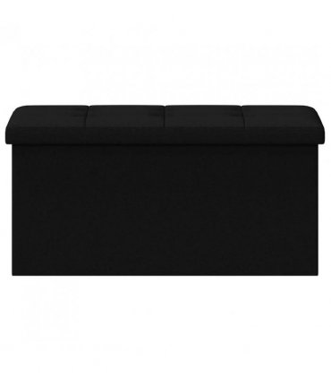 vidaXL Foldable Storage Bench Black 180 kg 80 L 77 x 38 x 38 cm Linen
