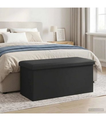 vidaXL Foldable Storage Bench Grey 180 kg 80 L 77 x 38 x 38 cm PVC