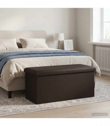 vidaXL Foldable Storage Bench Brown 180 kg 80 L 77 x 38 x 38 cm PVC