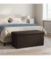 vidaXL Foldable Storage Bench Brown 180 kg 80 L 77 x 38 x 38 cm PVC