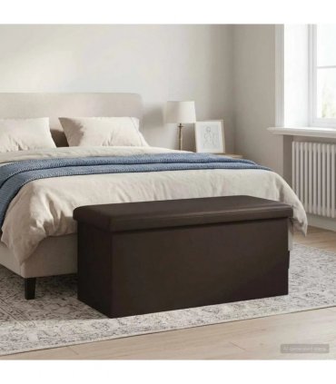 vidaXL Foldable Storage Bench Brown 180 kg 80 L 77 x 38 x 38 cm PVC