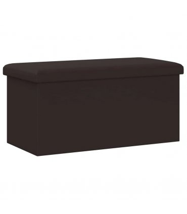 vidaXL Foldable Storage Bench Brown 180 kg 80 L 77 x 38 x 38 cm PVC
