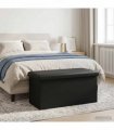 vidaXL Foldable Storage Bench Black 180 kg 80 L 77 x 38 x 38 cm PVC