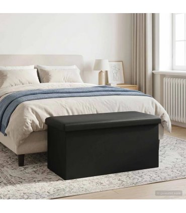 vidaXL Foldable Storage Bench Black 180 kg 80 L 77 x 38 x 38 cm PVC