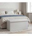 vidaXL Foldable Storage Bench White 180 kg 80 L 77 x 38 x 38 cm PVC