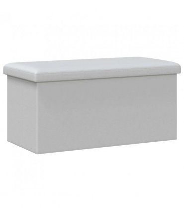 vidaXL Foldable Storage Bench White 180 kg 80 L 77 x 38 x 38 cm PVC