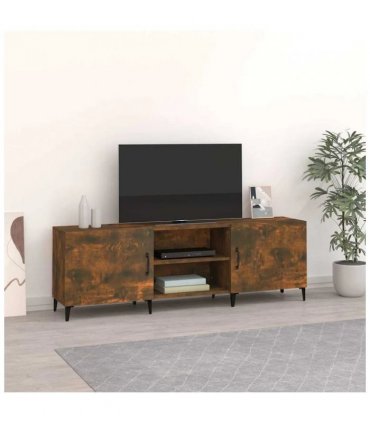 vidaXL TV Cabinet Smoked Oak 150x30x50 cm Engineered Wood — V0672271553