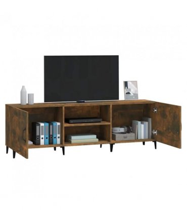 vidaXL TV Cabinet Smoked Oak 150x30x50 cm Engineered Wood — V0672271553