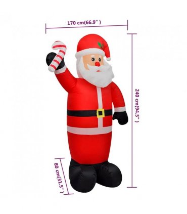 vidaXL Christmas Inflatable Santa Claus with LEDs 240 cm