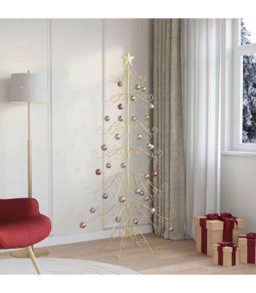 vidaXL Metal Christmas Tree Gold 180 cm Powder-coated Steel