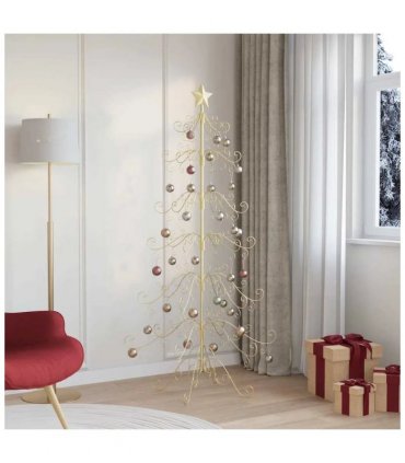 vidaXL Metal Christmas Tree Gold 180 cm Powder-coated Steel