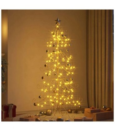 vidaXL Metal Christmas Tree Gold 180 cm Powder-coated Steel