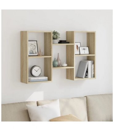 vidaXL Wall Shelf Sonoma Oak 96x18x60 cm Engineered Wood