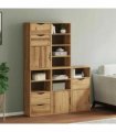 vidaXL Side Cabinets 5 pcs ODDA 40x24x79 cm Solid Wood Pine — Colour: Natural, Model: 5 drawers 9 shelves