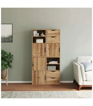 vidaXL Side Cabinets 4 pcs "ODDA" 40x24x79 cm Solid Wood Pine — Colour: Natural, Model: 4 shelves 4 drawers