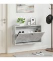 vidaXL Wall-Mounted Shoe Cabinet EDE 71 x 17 x 43 cm Engineered Wood — Colour: Concrete grey