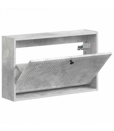 vidaXL Wall-Mounted Shoe Cabinet EDE 71 x 17 x 43 cm Engineered Wood — Colour: Concrete grey