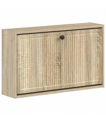 vidaXL Wall-Mounted Shoe Cabinet EDE 71 x 17 x 43 cm Engineered Wood — Colour: Sonoma oak