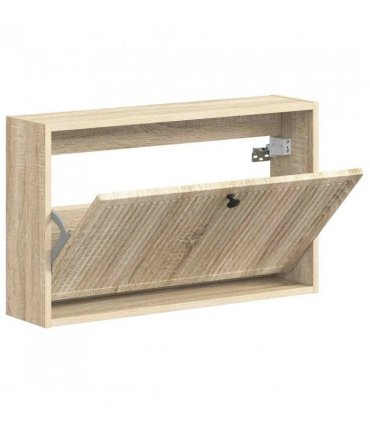 vidaXL Wall-Mounted Shoe Cabinet EDE 71 x 17 x 43 cm Engineered Wood — Colour: Sonoma oak