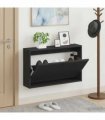 vidaXL Wall-Mounted Shoe Cabinet EDE 71 x 17 x 43 cm Engineered Wood — Colour: Black