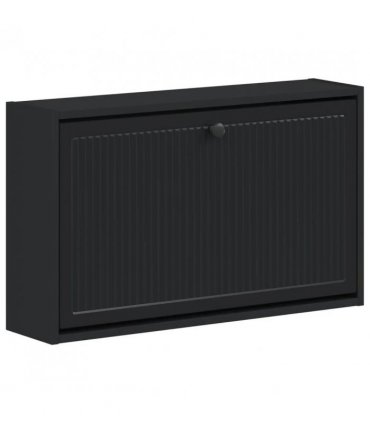 vidaXL Wall-Mounted Shoe Cabinet EDE 71 x 17 x 43 cm Engineered Wood — Colour: Black