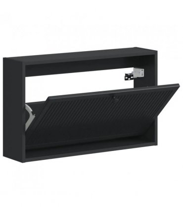 vidaXL Wall-Mounted Shoe Cabinet EDE 71 x 17 x 43 cm Engineered Wood — Colour: Black