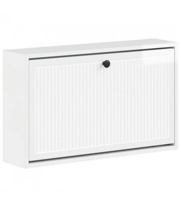 vidaXL Wall-Mounted Shoe Cabinet EDE 71 x 17 x 43 cm Engineered Wood — Colour: High gloss white