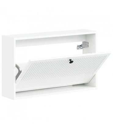 vidaXL Wall-Mounted Shoe Cabinet EDE 71 x 17 x 43 cm Engineered Wood — Colour: High gloss white