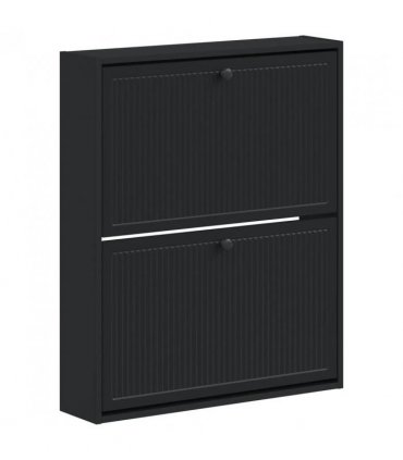 vidaXL Wall-Mounted Shoe Cabinet EDE 71 x 17 x 86 cm Engineered Wood — Colour: Black
