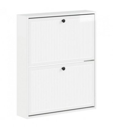 vidaXL Wall-Mounted Shoe Cabinet EDE 71 x 17 x 86 cm Engineered Wood — Colour: High gloss white