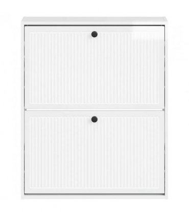 vidaXL Wall-Mounted Shoe Cabinet EDE 71 x 17 x 86 cm Engineered Wood — Colour: High gloss white
