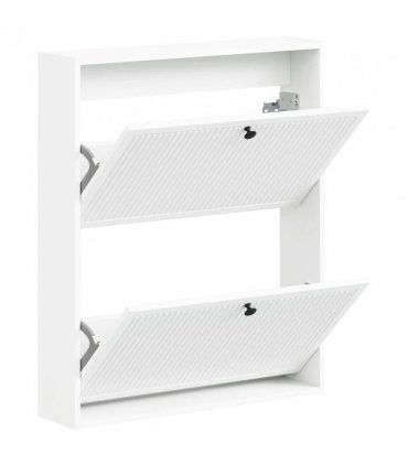 vidaXL Wall-Mounted Shoe Cabinet EDE 71 x 17 x 86 cm Engineered Wood — Colour: White