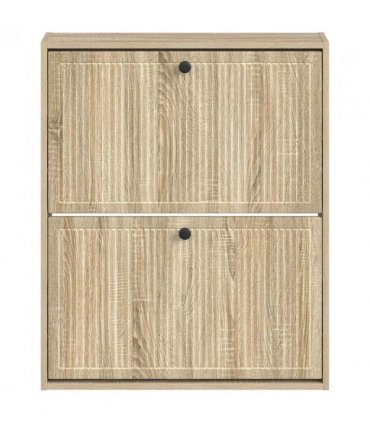 vidaXL Wall-Mounted Shoe Cabinet EDE 71 x 17 x 86 cm Engineered Wood — Colour: Sonoma oak