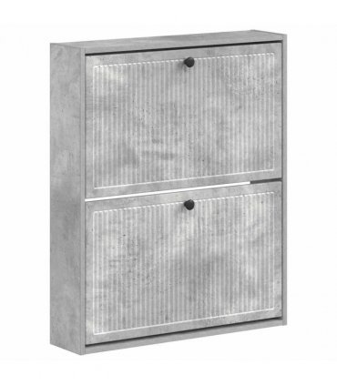 vidaXL Wall-Mounted Shoe Cabinet EDE 71 x 17 x 86 cm Engineered Wood — Colour: Concrete grey