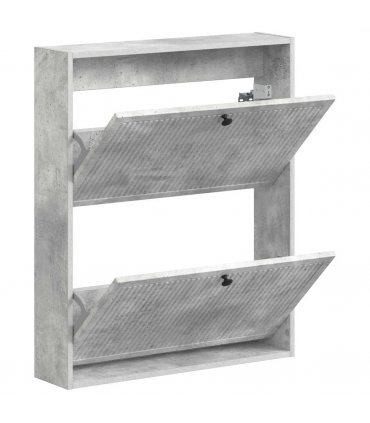 vidaXL Wall-Mounted Shoe Cabinet EDE 71 x 17 x 86 cm Engineered Wood — Colour: Concrete grey