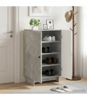 vidaXL Shoe Cabinet EDE 59.5 x 39.5 x 90 cm Engineered Wood — Colour: Concrete grey
