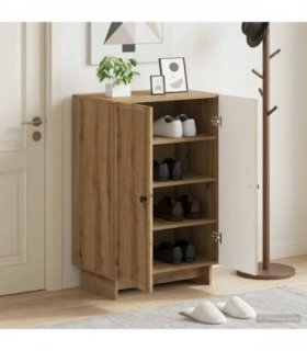 vidaXL Shoe Cabinet EDE 59.5 x 39.5 x 90 cm Engineered Wood — Colour: Artisan oak