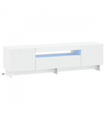 vidaXL LED TV Cabinet White Engineered Wood