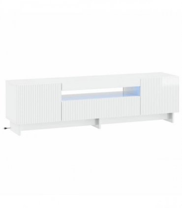 vidaXL LED TV Cabinet High Gloss White Engineered Wood