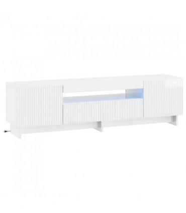 vidaXL LED TV Cabinet High Gloss White Engineered Wood