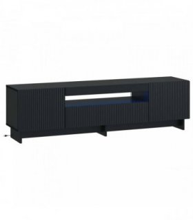 vidaXL LED TV Cabinet Black Engineered Wood
